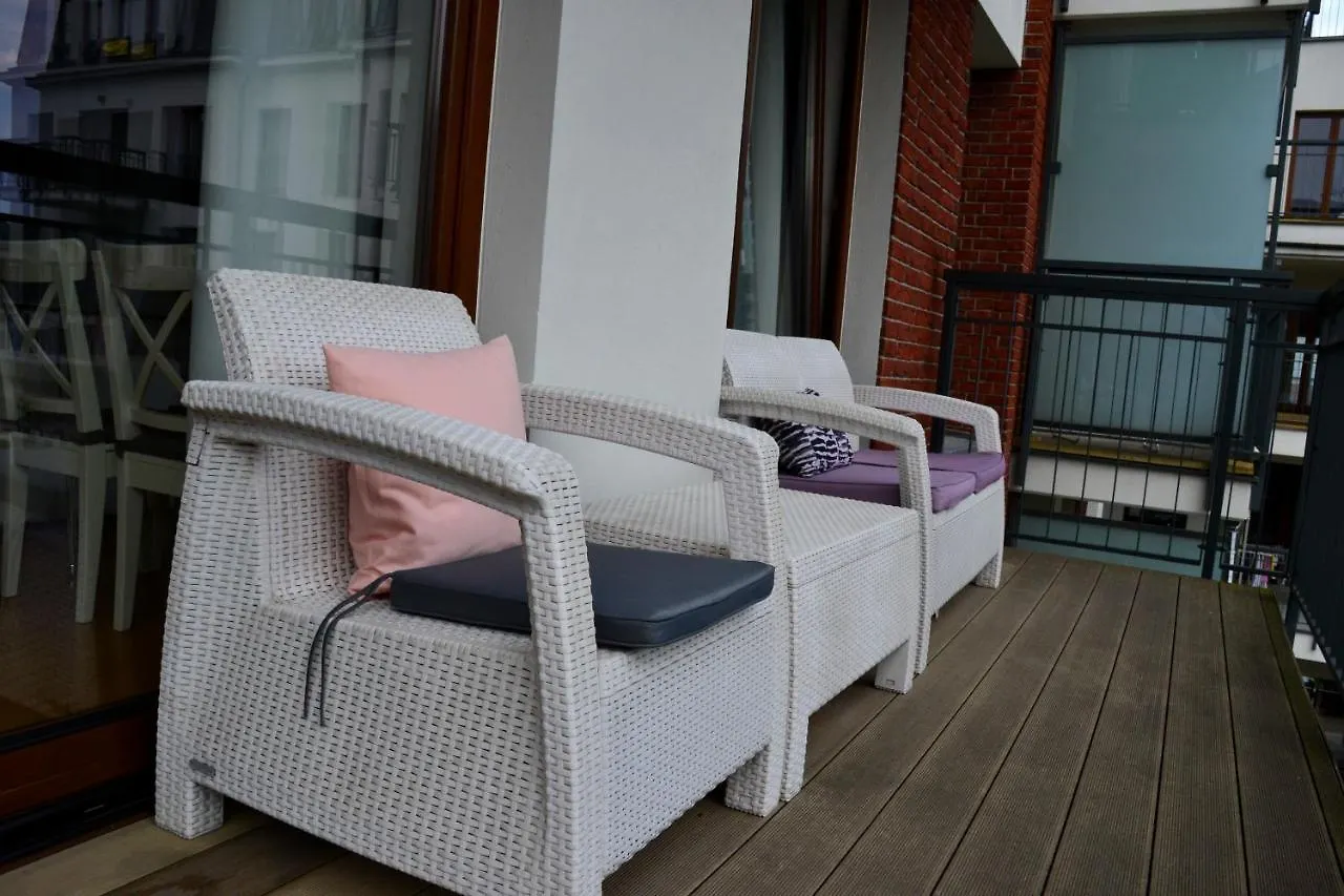 Apartamenty Centrum Nad Motlawa Z Widokiem Na Patio Z Balkonem Danzig