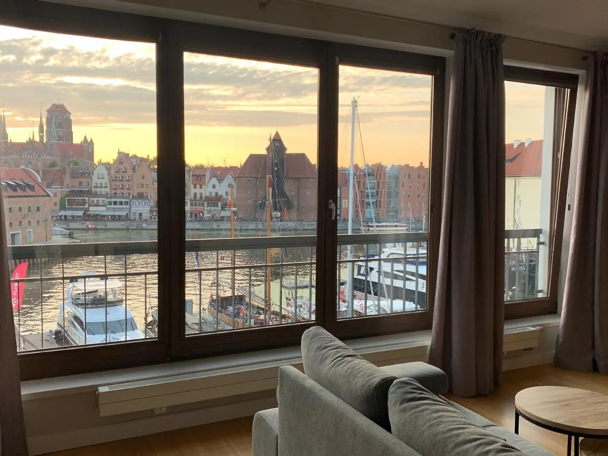 Apartamenty Centrum Nad Motlawa Z Widokiem Na Patio Z Balkonem Danzig Polen
